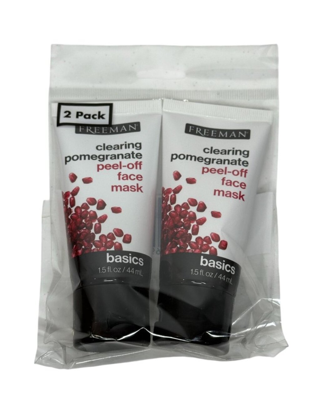 Freeman Pomegranate Peel Off Face Mask 2 Pack Travel Size Hydrating 1.5 oz